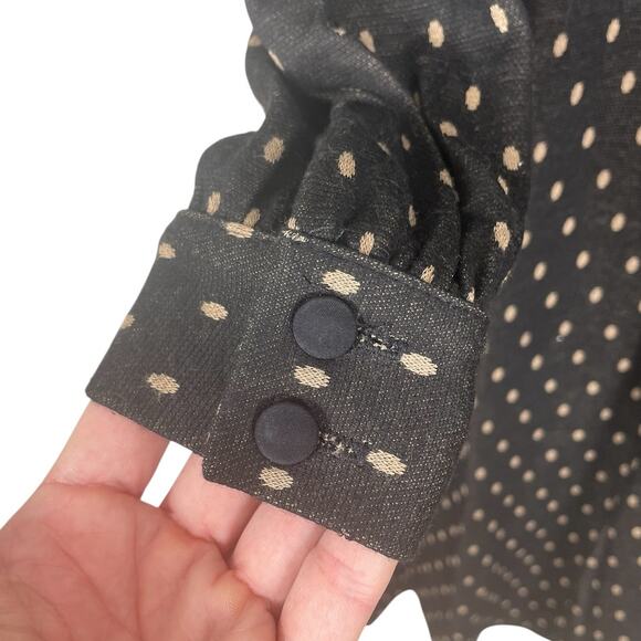 Vintage Betsey Johnson Polka Dot Fit & Flare Midi Dress Retro Pinup Brown Size 4 - Picture 9 of 15